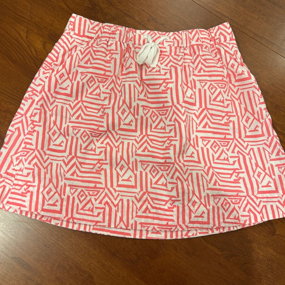 J Crew Linen Pink Geometric Women's Skirt